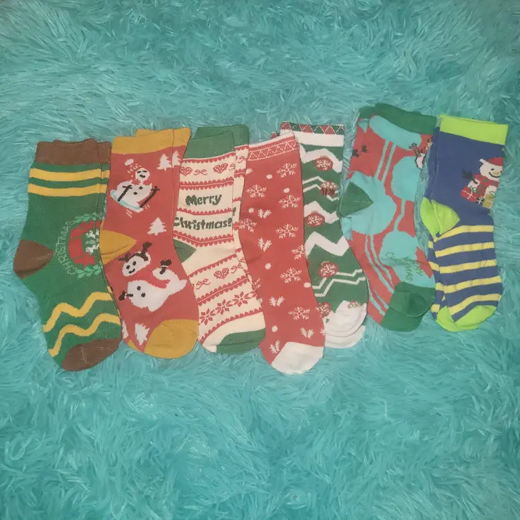Set Of 7 Children's Christmas Socks