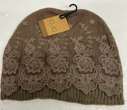 12Pk Women’s Tan Lace Beanie Skull Cap Hat NEW
