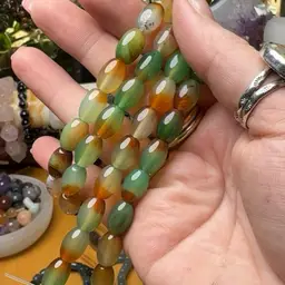 Peacock Agate Barrel Bracelet 8x10.5mm