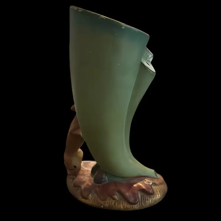 Vintage English Figural Pottery Vase – Squirrel & Tree Trunk Planter, Mid Century Ceramic, England