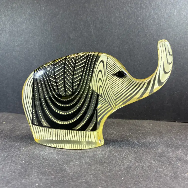 Vintage Abraham Palatnik Lucite Elephant Sculpture Figurine Brazil