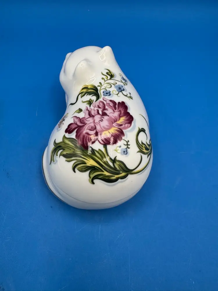 Hand-Painted Cat Trinket Box By Chelsea Gardens For Elizabeth Arden Vintage