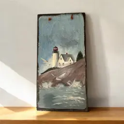 Hand Painted Nautical Scene On Slate