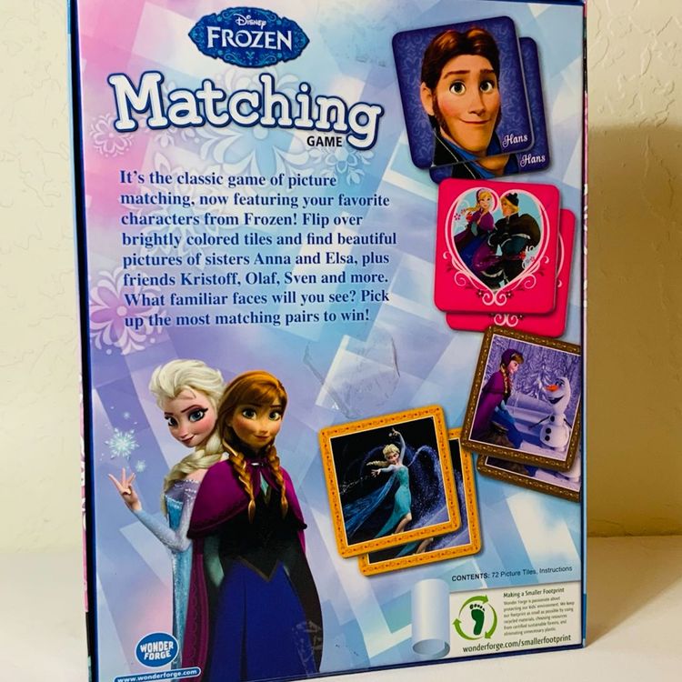 Disney Frozen Matching Game For Ages 3+ A Fun Game Of Picture Matching