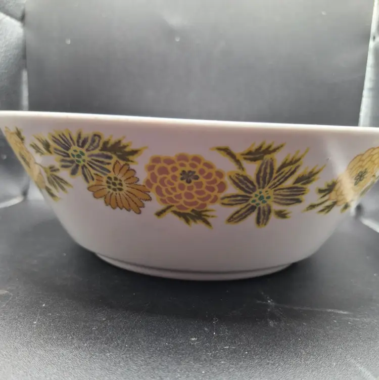 Vintage Noritake Progression China Sunny Side Floral Serving Bowl Nostalgic 70s