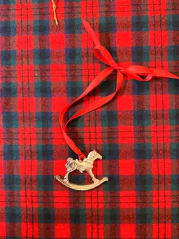 Vintage Silver-Plated Rocking Horse Ornament