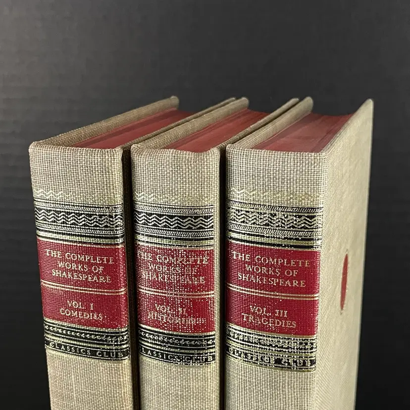 The Complete Works of Shakespeare Vintage Hardcover 1965 Classics Club 3-Vol Set: Comedies, Histories & Tragedies