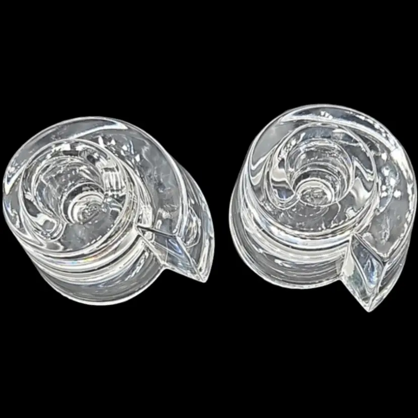 Miller Rogaska lead crystal taper candlestick holders spiral design