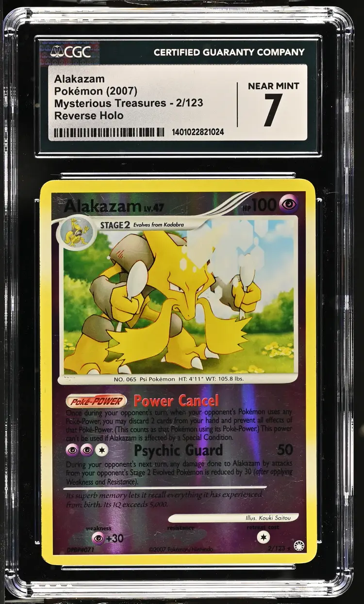 Alakazam Mysterious Treasures Reverse Holo Rare CGC 7 Pokemon 2007 English