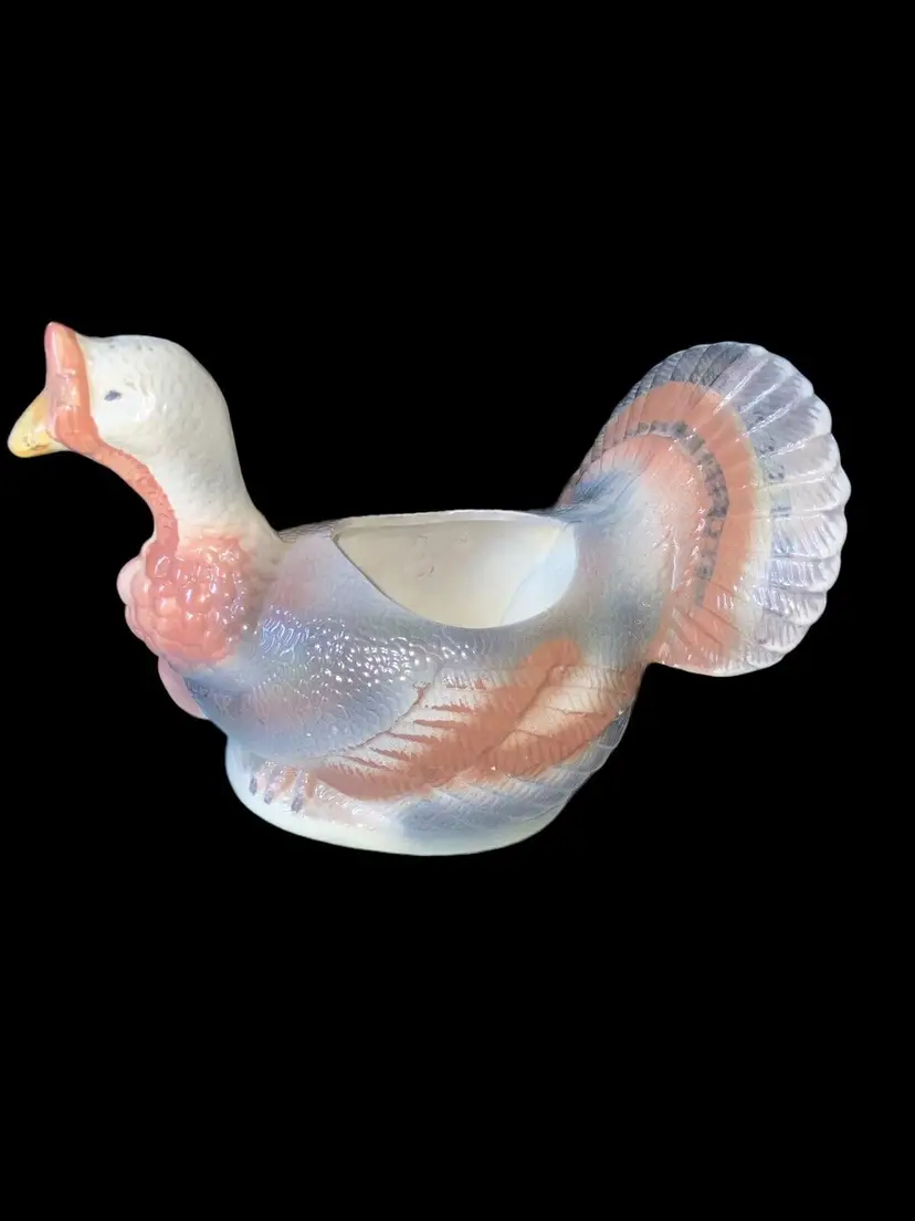 Thanksgiving Turkey Planter Centerpiece Made In Haiti Vintage Gobble Holiday