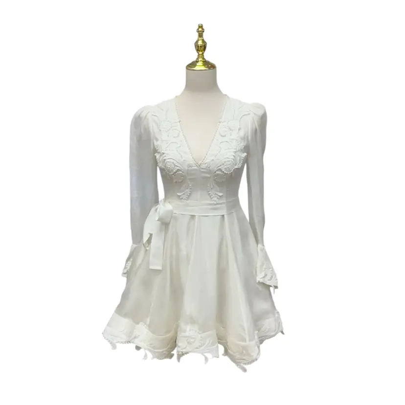 Zimmermann Wonderland Belted Appliqué Minidress Sz 0P