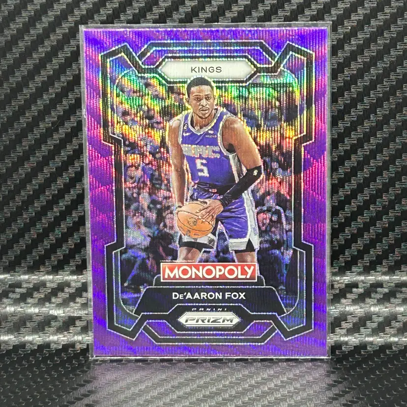 2023-24 Panini Prizm Monopoly De'Aaron Fox Sacramento Kings Purple Wave Color Match