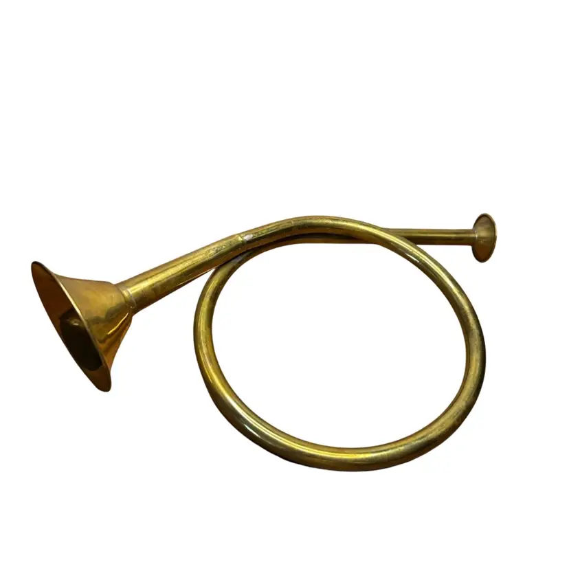 Made In India Vintage Brass Bugle Christmas Decoration @8 1/2x 5 1/2