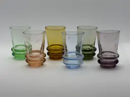 Vintage SANYU Atomic Starburst Multicolor Shot Glasses MCM