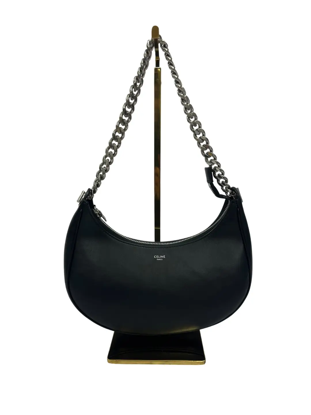Celine Black Calfskin Chain Strap Ava Shoulder Bag