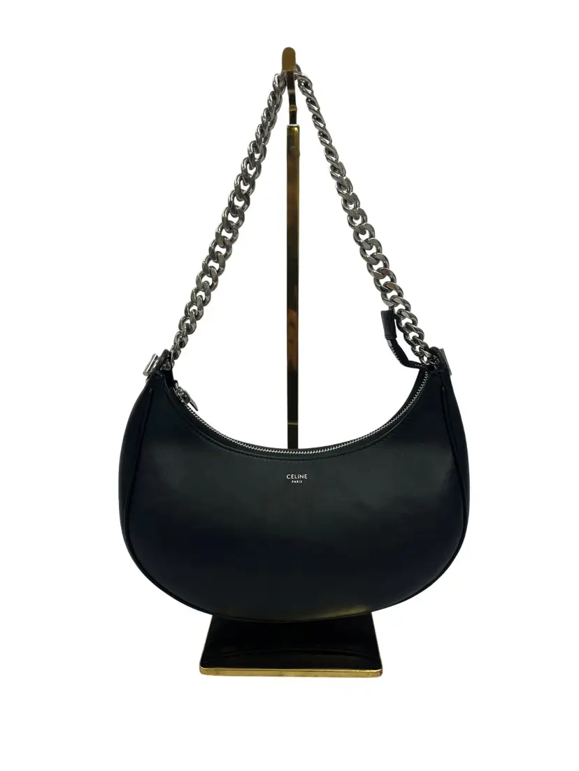 Celine Black Calfskin Chain Strap Ava Shoulder Bag