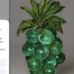 Vintage MCM Lucite Acrylic Resin Grape Cluster Pineapple Teal Green