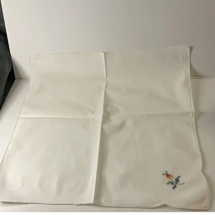 6 Cotton Hand Embroidered Napkins