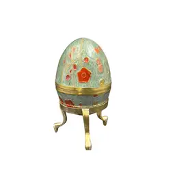 BRASS CLOISONNÉ EGG 
TRINKET BOX