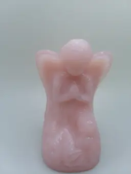 Quartz Crystal carved Pink Angel