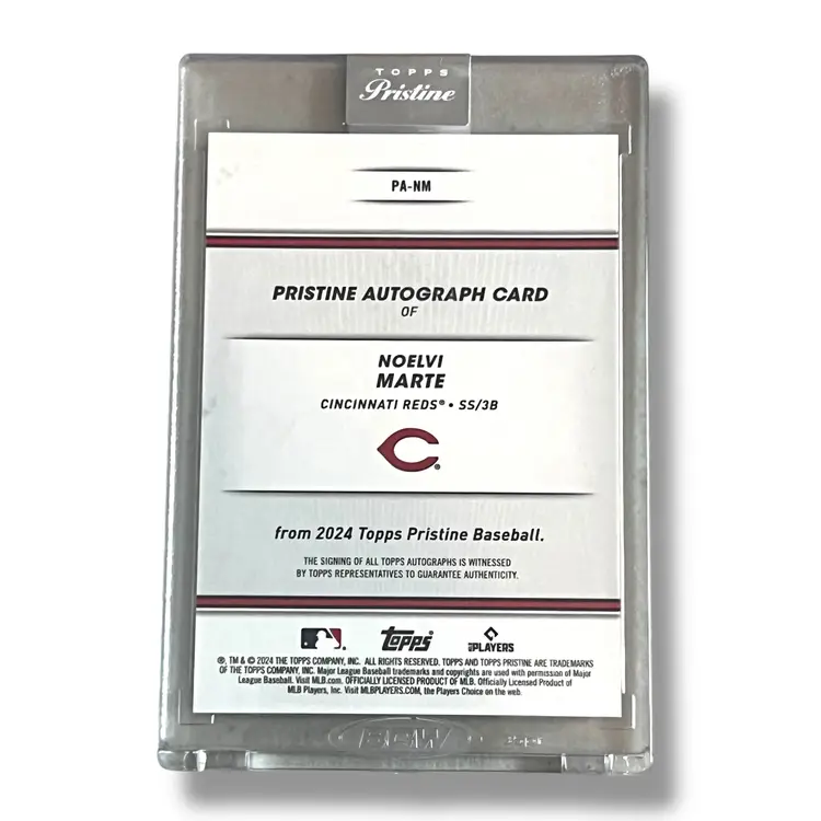 Noelvi Marte RC Auto 2024 Topps Pristine - Pristine Autographs #PA-NM Encased