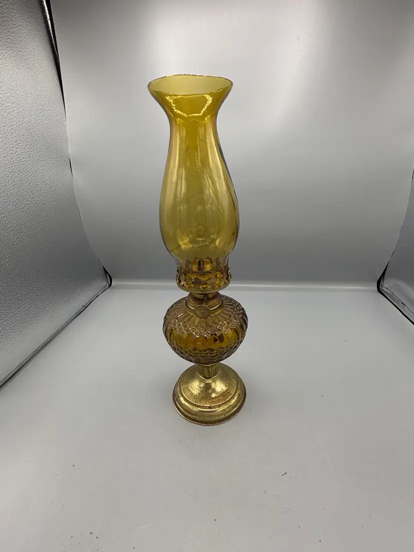 Vintage Fostoria Amber Coin Lamp