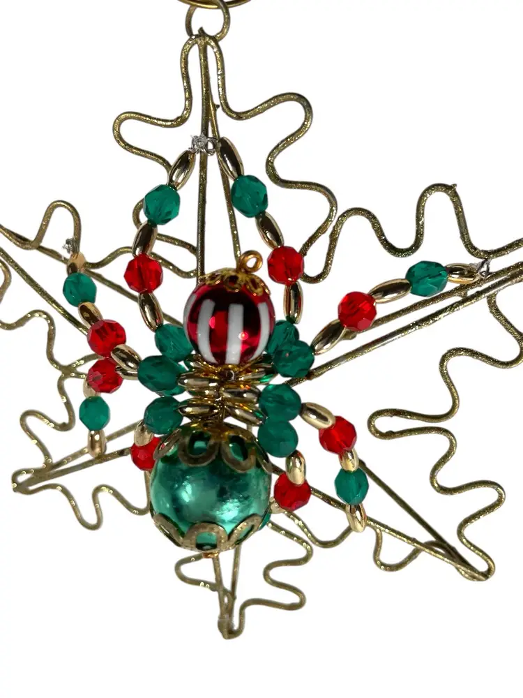 Christmas Spider Ornament Blue Body Star Assembled Made By Me