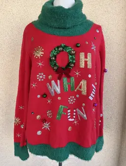 Holiday Time Size 16/18 Ugly Christmas Sweater Grandma