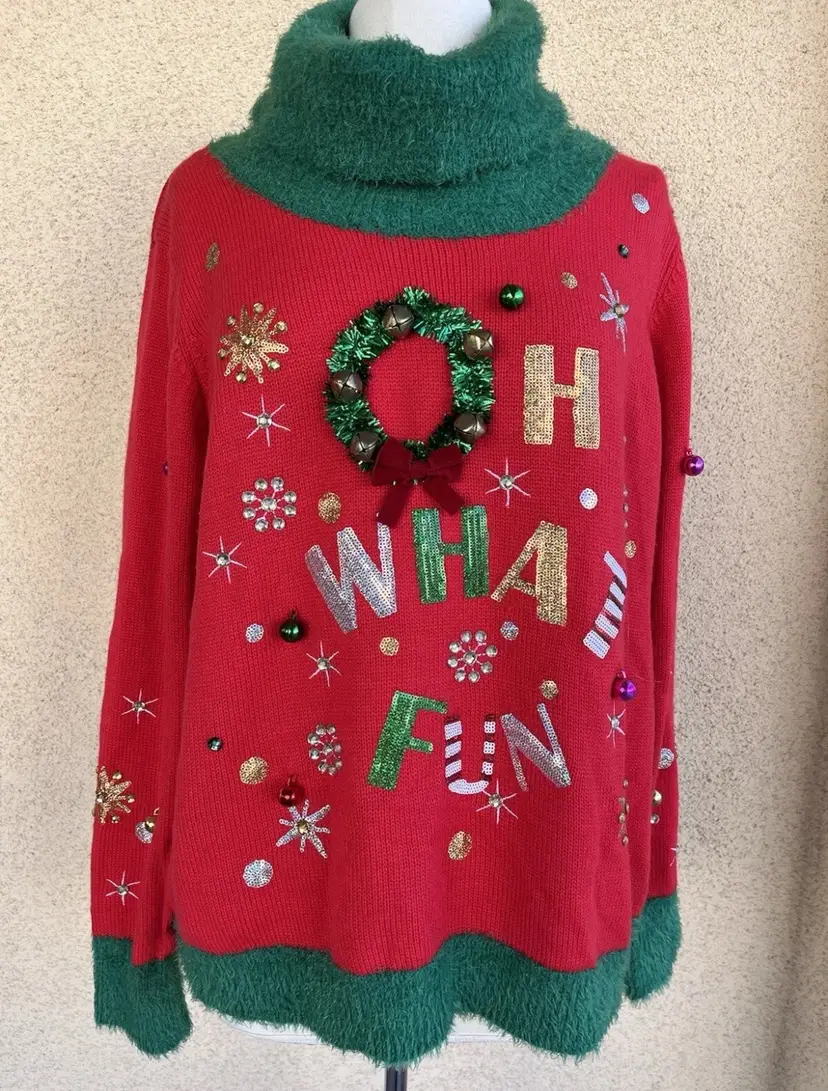 Holiday Time Size 16/18 Ugly Christmas Sweater Grandma