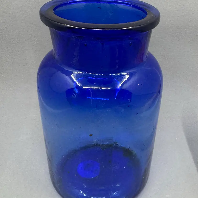 Cobalt Blue Jar Made In Taiwan, 7”