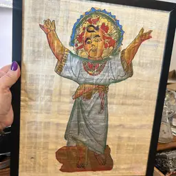 Hand painted On Papyrus Paper Egyptian Icon