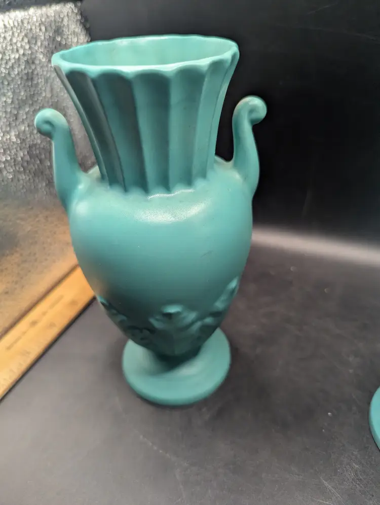 Vintage Set Of 2 Mid Century Art Deco Erphila Czechoslovakia Vases.