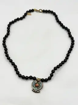 Jen Stock beaded stone pendant necklace