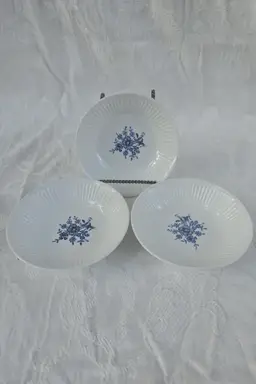 Set of 3 Johnson Bros. Scandia Blue Ironstone Bowls – 5.25" (England)