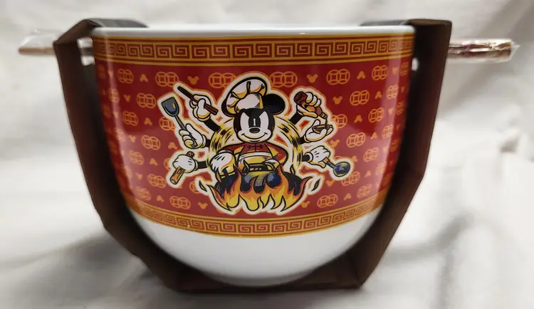 Disney Mickey Mouse "Wild Wok" Ramen Bowl and Chopsticks
