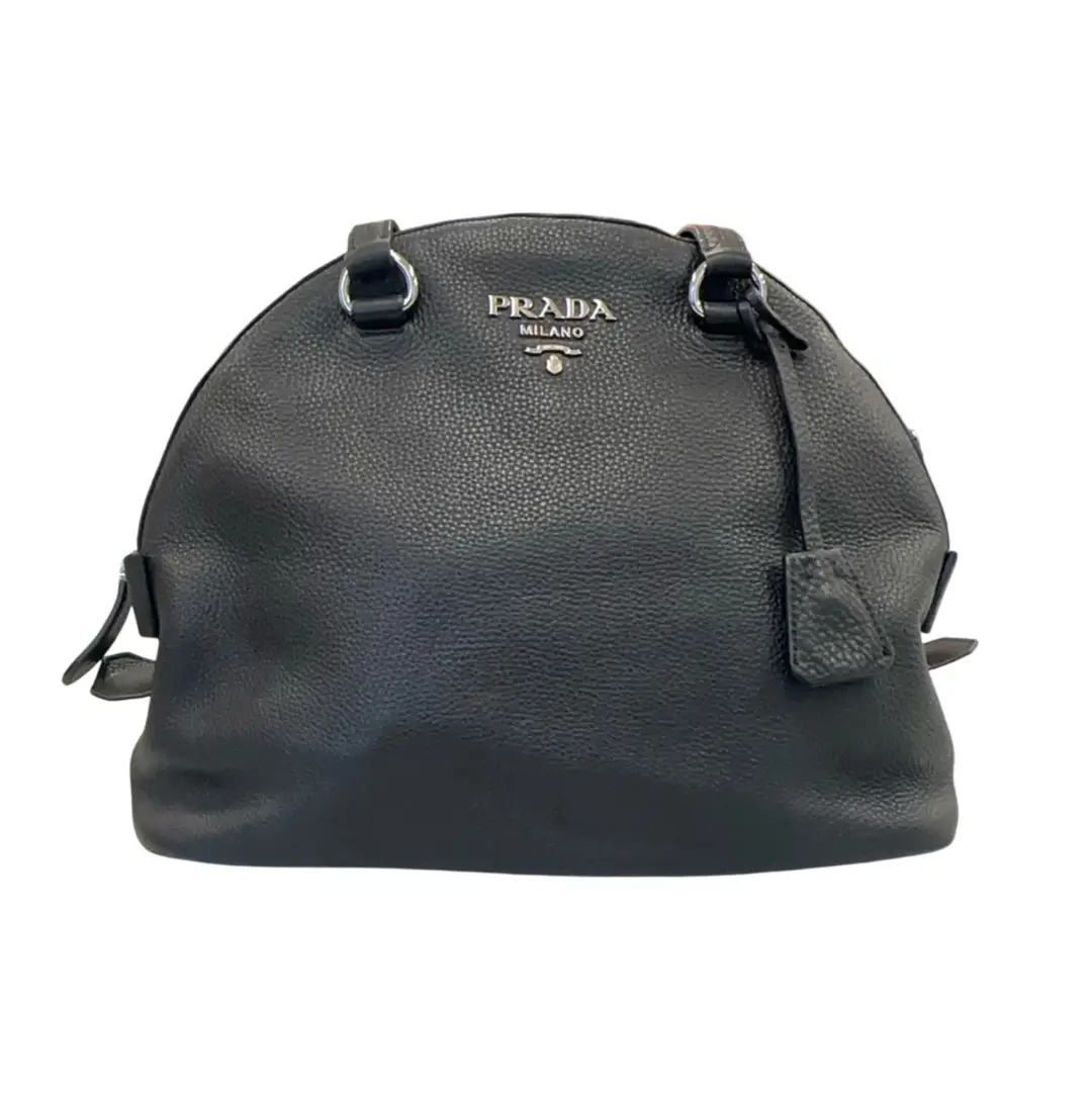 Prada Black Vitello Daino Bowler
