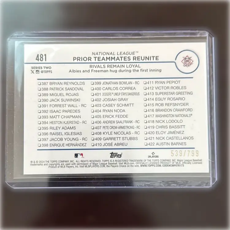 2024 Topps Series 2 Purple Holofoil /799 Prior Teammates Reunite Albies And Freeman