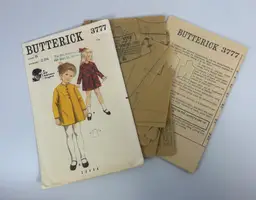 Vintage Butterick Sewing Pattern 3777 Size 5 Chest 23 1/2 Girls Coat-Dress