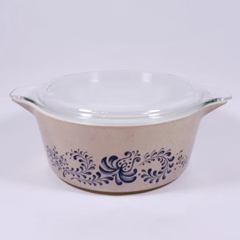 Vintage PYREX 475-B Homestead Country Glass Cinderella CASSEROLE DISH WITH LID