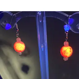 1 1/2” Drop Glass Earrings! 925 Stamped  Fish Hooks.  Made By Me! Handmade! UV Glow 😎