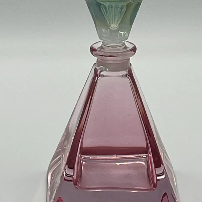 Pink & Green Art Glass Perfume Bottle