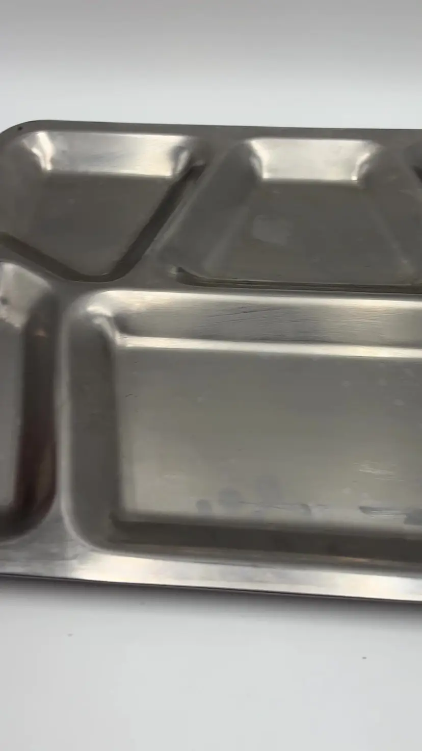 US Army USMC US Navy USAF Stainless Steel Mess Hall Food Tray With 6 Sections