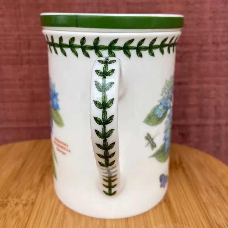 Portmeirion Mug With Coaster / Cover, Hydrangea Pattern