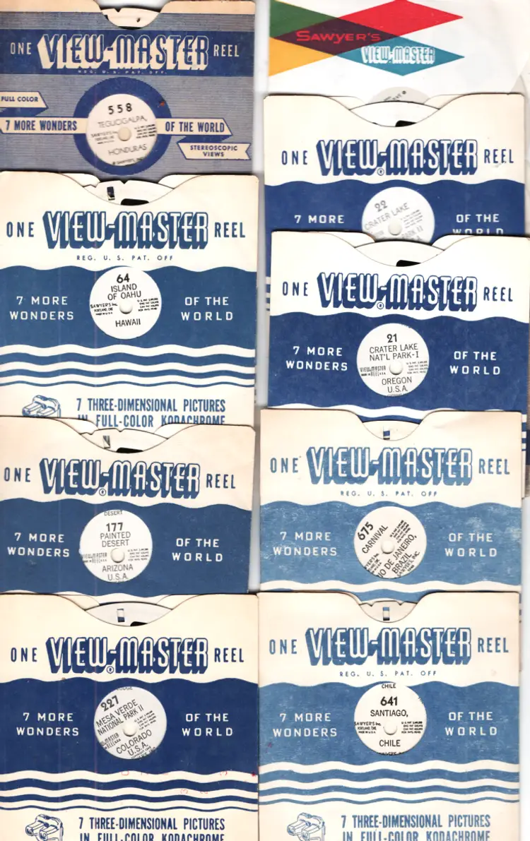 47 Vintage Viewmaster Reels Assorted Titles 5 Pieces Ephemera