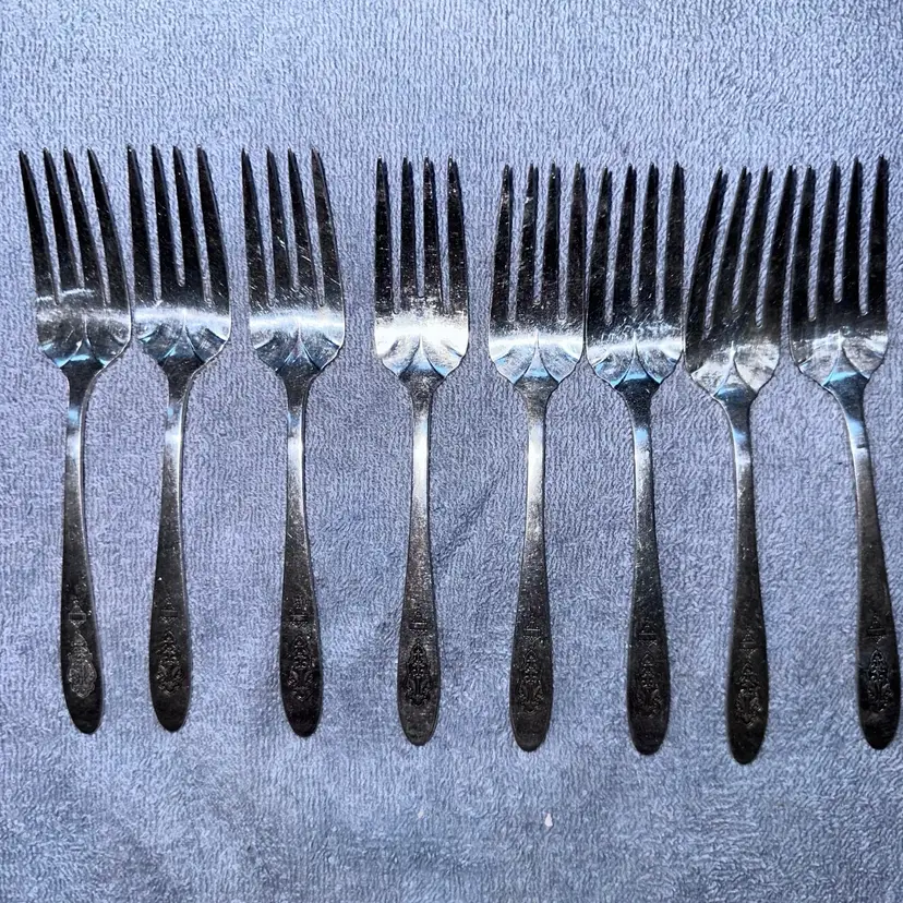 Vintage Oneida Community Plate BIRD OF PARADISE 1923 Salad Fork Silverware Set