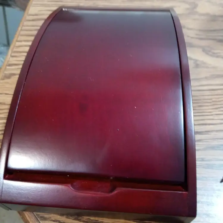 Antique Rose Wood Desk Set Pen Magnifying Letter Opener New Old Stock