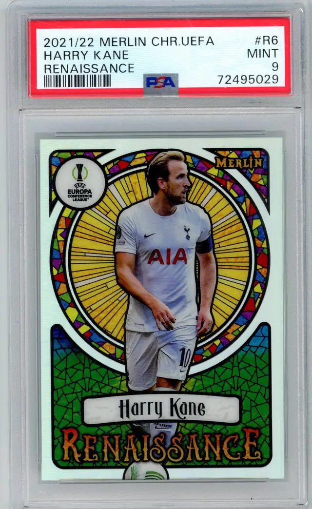 2021-22 Merlin Chrome UEFA HARRY KANE #R6 Renaissance TOTTENHAM HOTSPUR PSA 9 MINT