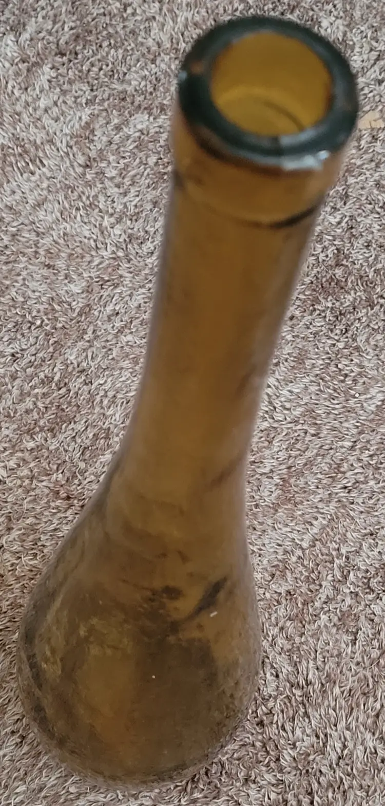 Vintage Norleans Hand Made Vase Amber Brown Made In Spain 16.5" Tall Textured