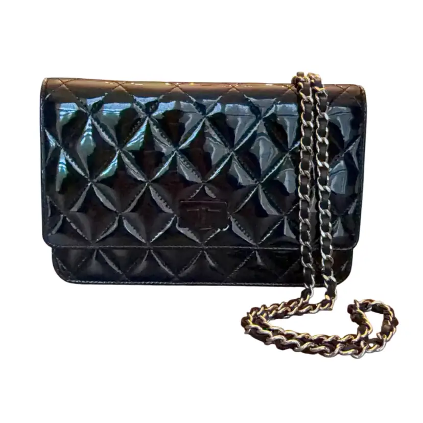 Chanel Black Patent 2.55 Wallet on Chain