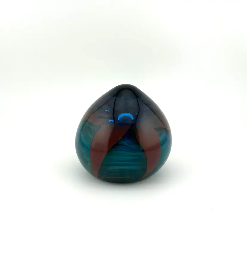 Signed SVA Glass Paperweight 3.25”x 3.25”